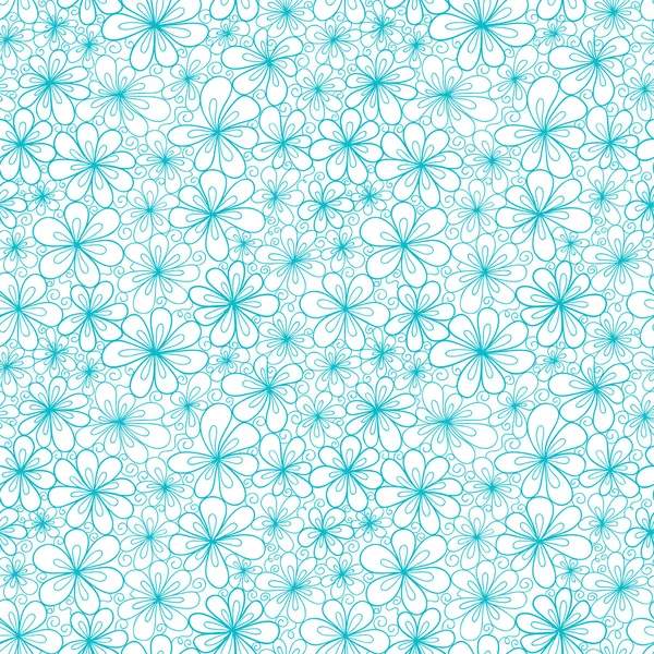 Doodle flores de aguamarina sobre fondo transparente — Archivo Imágenes Vectoriales