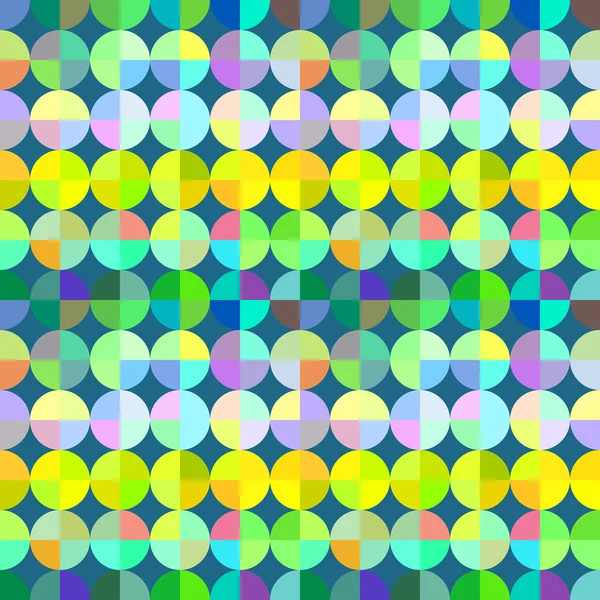 Abstract colorful mosaic circles vector seamless pattern. — Stock Vector