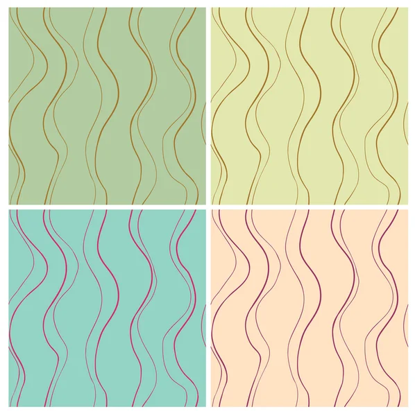 Wavy seamless patterns set — Stock Vector