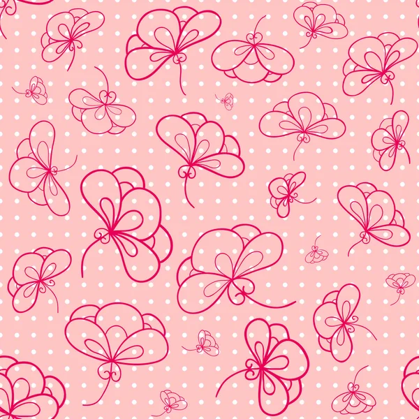 Vector seamless pattern with stylized flowers — Stock Vector