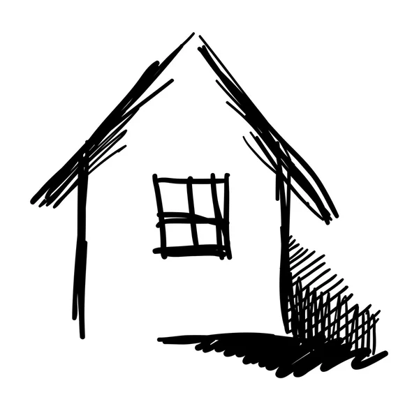 siyah-beyaz vektör evi kroki