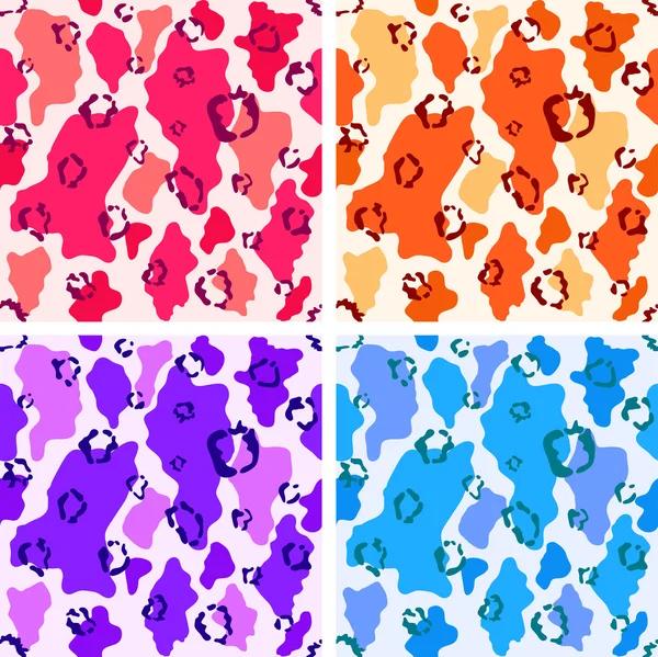 Wildlife animal spots vector seamless pattern set — Stock Vector