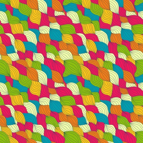 Motif vectoriel abstrait sans couture avec des éléments bouclés de tissage — Image vectorielle