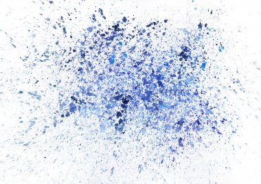 Artistic blue watercolor splashes. Raster background clipart