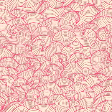 vektör seamless modeli. el çekilmiş soyut dalgalı vuruşları