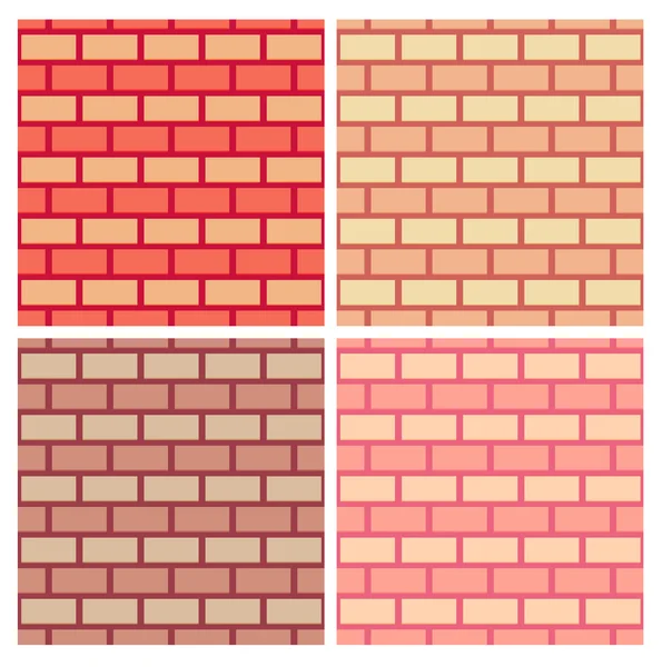 Brickwork vector seamless pattern collection — Stock Vector