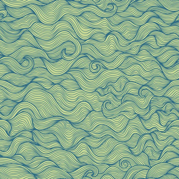 Abstraktes Doodle-Wellenvektor-nahtloses Muster — Stockvektor