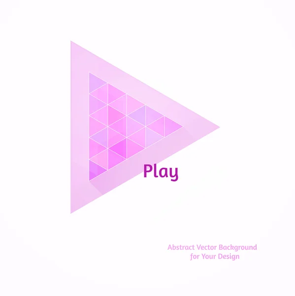 Abstract vector achtergrond met "play" knop. gestileerde platte pol — Stockvector