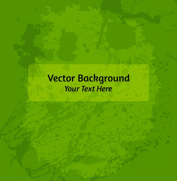 Fondo de vector abstracto verde con salpicaduras de pintura artística — Vector de stock