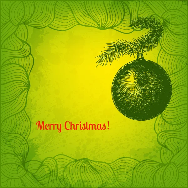 FIR δέντρο Χριστούγεννα διακόσμηση. εικονογράφηση φορέας για σας Δέση — Διανυσματικό Αρχείο