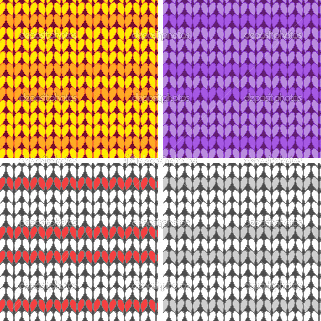 Knitting vector seamless patterns set