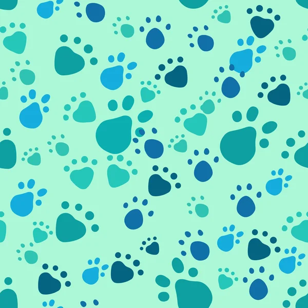 Vector seamless pattern. Pet paws' imprints — Stock Vector