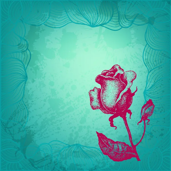 Dekorative Vektorillustration mit handgezeichneter Rose — Stockvektor