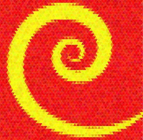 Sfondo astratto del vettore. Intarsio in stile poligonale. Spirale. Rosso e — Vettoriale Stock