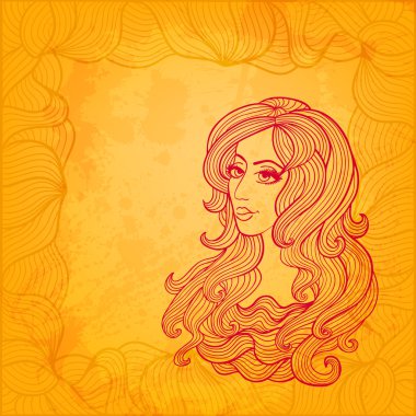 Güzel kız. sanat vektör çizim