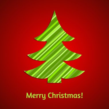 stilize çizgili kağıt köknar ağacı. vektör Noel kartı