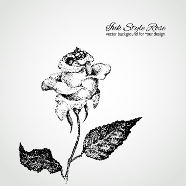 mürekkep stili gül noktalı. vektör arka plan