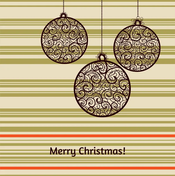 矢量与杉木树装饰的圣诞贺卡 — 图库矢量图片