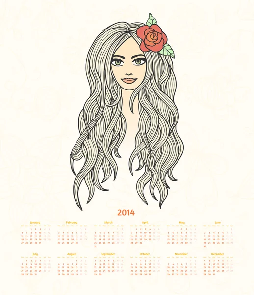 ベクトル カレンダー 2014 年 — ストックベクタ