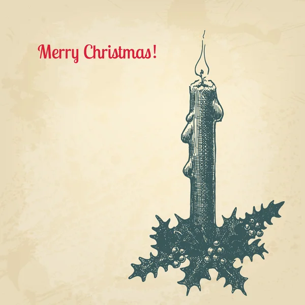 Рождественская открытка в стиле старинных чернил. Векторный фон — стоковый вектор