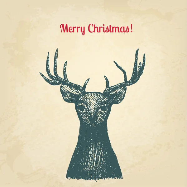 Вінтажний чорнильний стиль різдвяної листівки. Векторний фон для вашого бажання — стоковий вектор