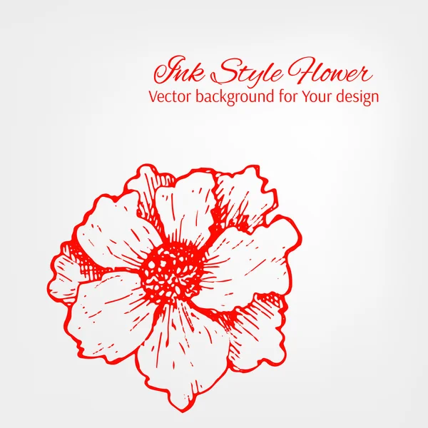 Carte élégante vectorielle florale blanche et rouge — Image vectorielle