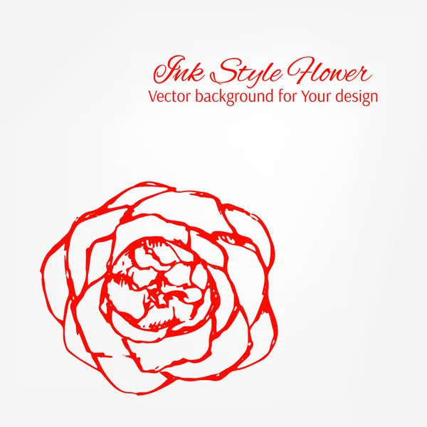 Elegante witte en rode bloemen vector kaart — Stockvector