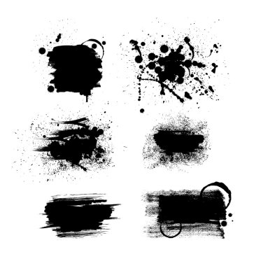 vektör grunge mürekkep afiş set
