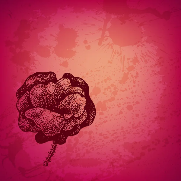 Artistieke vector kaart met inkt stijl bloem — Stockvector
