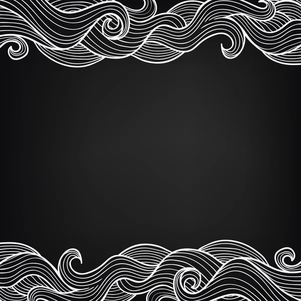 Abstrakter Vektorhintergrund mit handgezeichneten Doodle-Wellen — Stockvektor