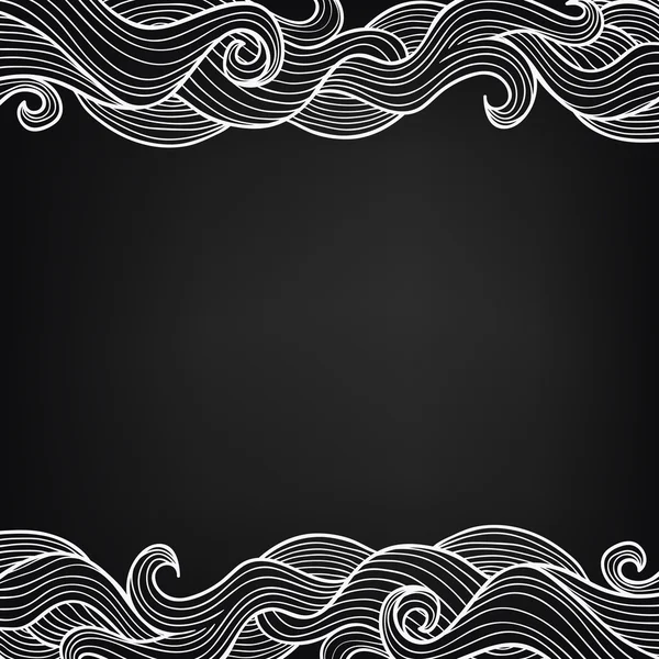 Fundo vetorial abstrato com ondas de doodle desenhadas à mão — Vetor de Stock