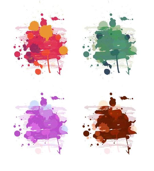 Peinture artistique abstraite ensemble de fond vectoriel — Image vectorielle