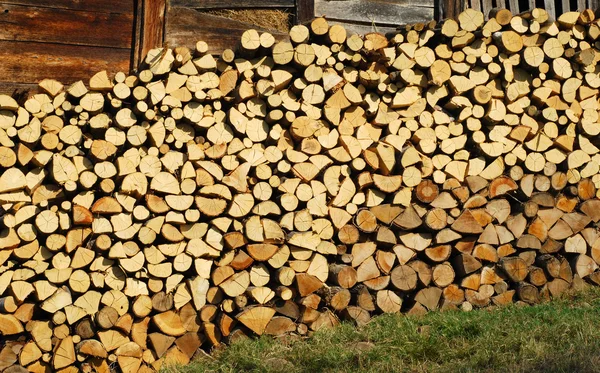 Legna da ardere di quercia accatastata — Foto Stock