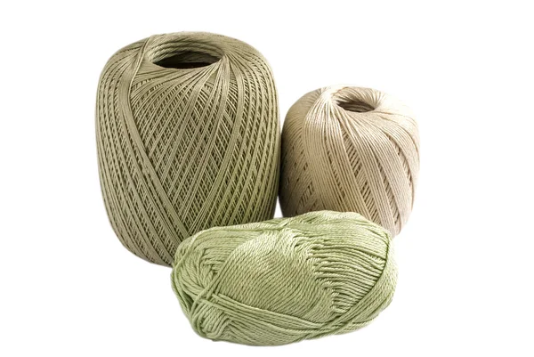 Three skeins of yarn for knitting — Stock Photo, Image