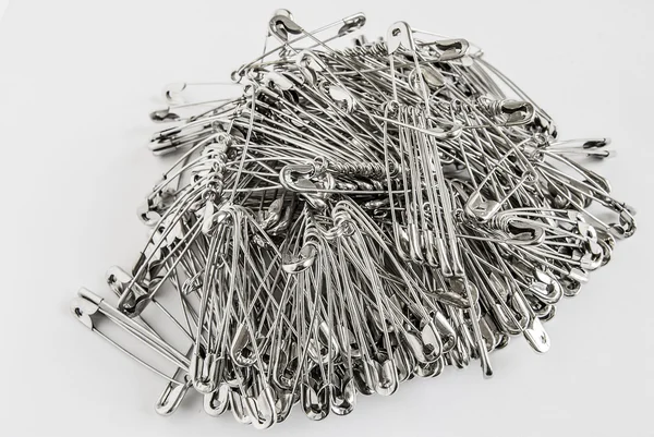 Safety pins pile closeup — Stock Photo, Image