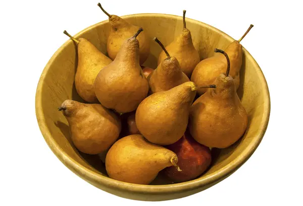 # Winter pears in wood bowl # — Stok Foto