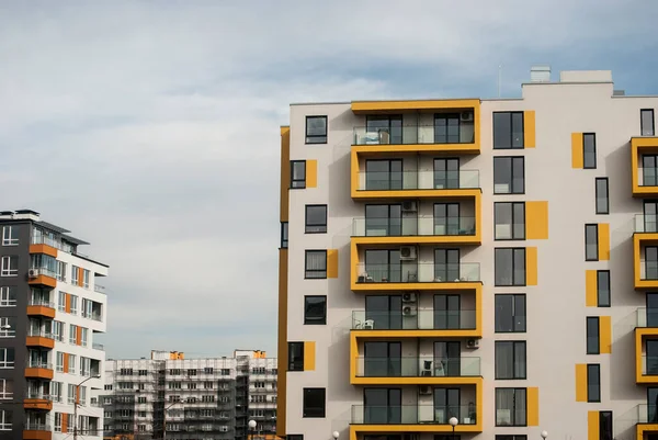 Newly Built Residential Area Closeup Sunny Day — Stock Photo, Image