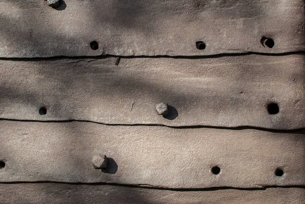 Detail Des Alten Stadttores Mit Eisernen Blechen Nahaufnahme — Stockfoto