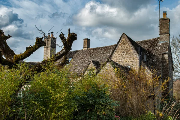 Vecchia Pietra Romantica Tradizionale Inglese Casa Campagna — Foto Stock