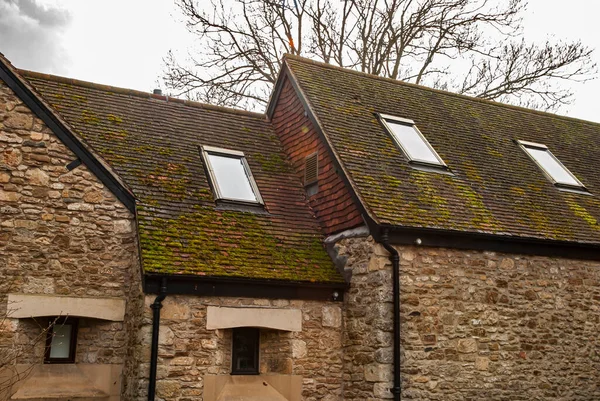 Alte Traditionelle Mittelalterliche Stein Englische Haus Nahaufnahme — Stockfoto