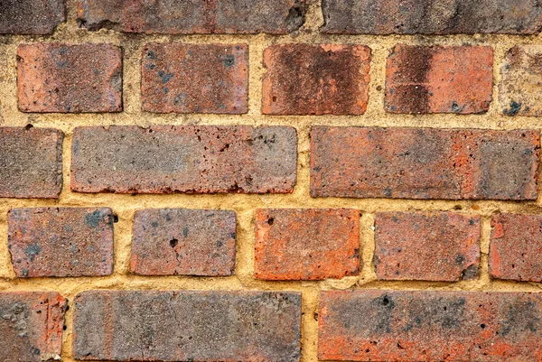 Vieux Mur Briques Rouges Altérés Gros Plan Comme Fond — Photo