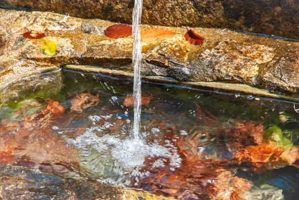 Stone Mountain Fountain Clear Pure Water Running Coming Nature Spring — Foto de Stock