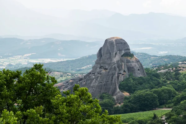 Lanskap Dengan Batu Curam Raksasa Daerah Meteora Yunani — Stok Foto