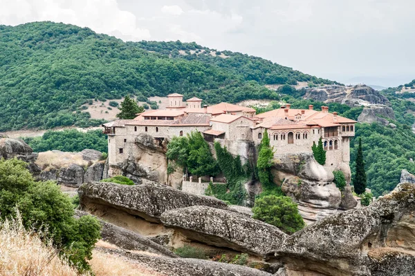 Landscape Monastery Giant Steep Rocks Area Meteora Greece — Stock Photo, Image