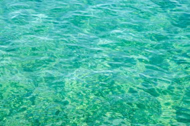 Clear calm turquoise sea waters closeup as water background