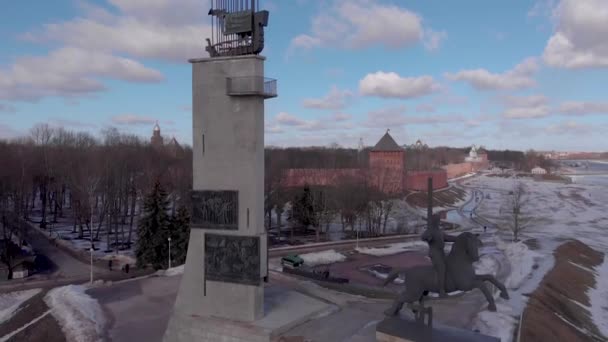 Flygfoto Victory Monument Ett Monument Till Minne Sovjetunionens Seger Över — Stockvideo