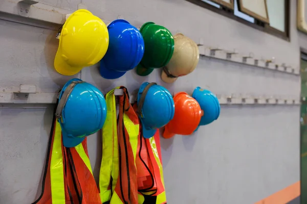 Old New Colorful Construction Protective Helmets Safety Hardhat Helmet Safety — Stock fotografie