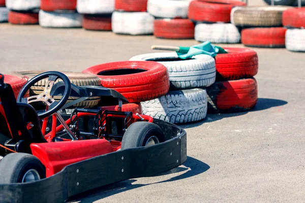 Voiture Course Kart Vide Sans Personne Sur Circuit Transport Vide — Photo