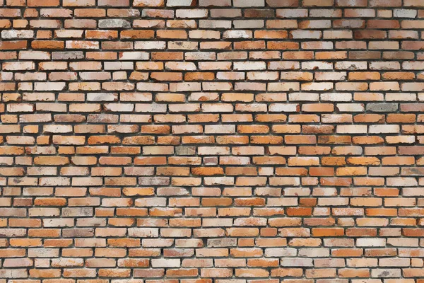 Old Brick Wall Red Bricks Non Uniform Lighting Different Shades — стоковое фото