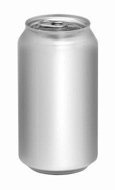 Blank aluminum soda can isolated on white background